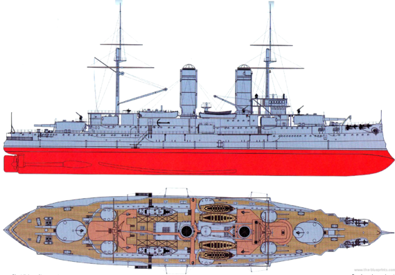 Корабль Россия - Slava [Battleship] (1917) - чертежи, габариты, рисунки